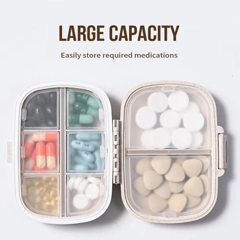Mini 8-Compartment Pill Organizer – Waterproof Travel Case Pill Organizer Axl