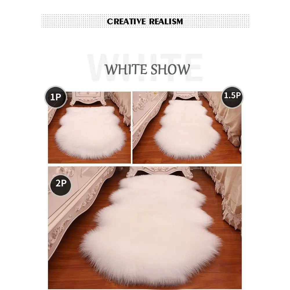 Faux Sheepskin Shaggy Rug – Soft Fluffy Mat for Home Decor Shaggy Area Rug Axl