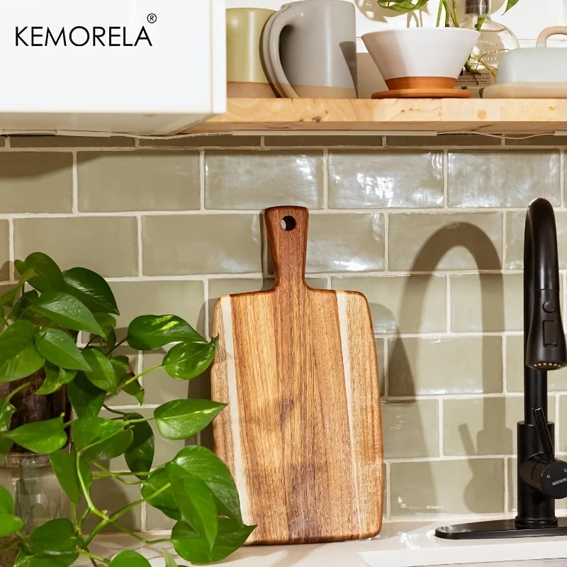 Acacia Wood Cutting Board with Handle | Meat, Cheese & Charcuterie Wood Cutting Board Axl