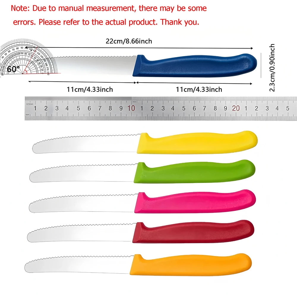 Serrated Steak Knives Set 6 or 12 Pcs – Round Tip Kitchen Knife Kitchen Knife Set Axl