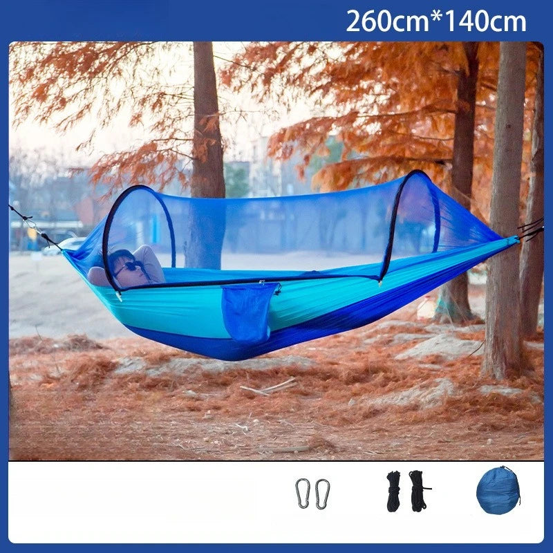 Ultralight Camping Hammock with Mosquito Net | Parachute Nylon Camping Hammock Axl blue M