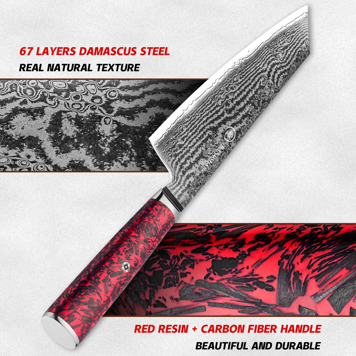 Grandsharp 8" Kiritsuke Knife – 67-Layer Damascus Steel Damascus Chef Knife Axl