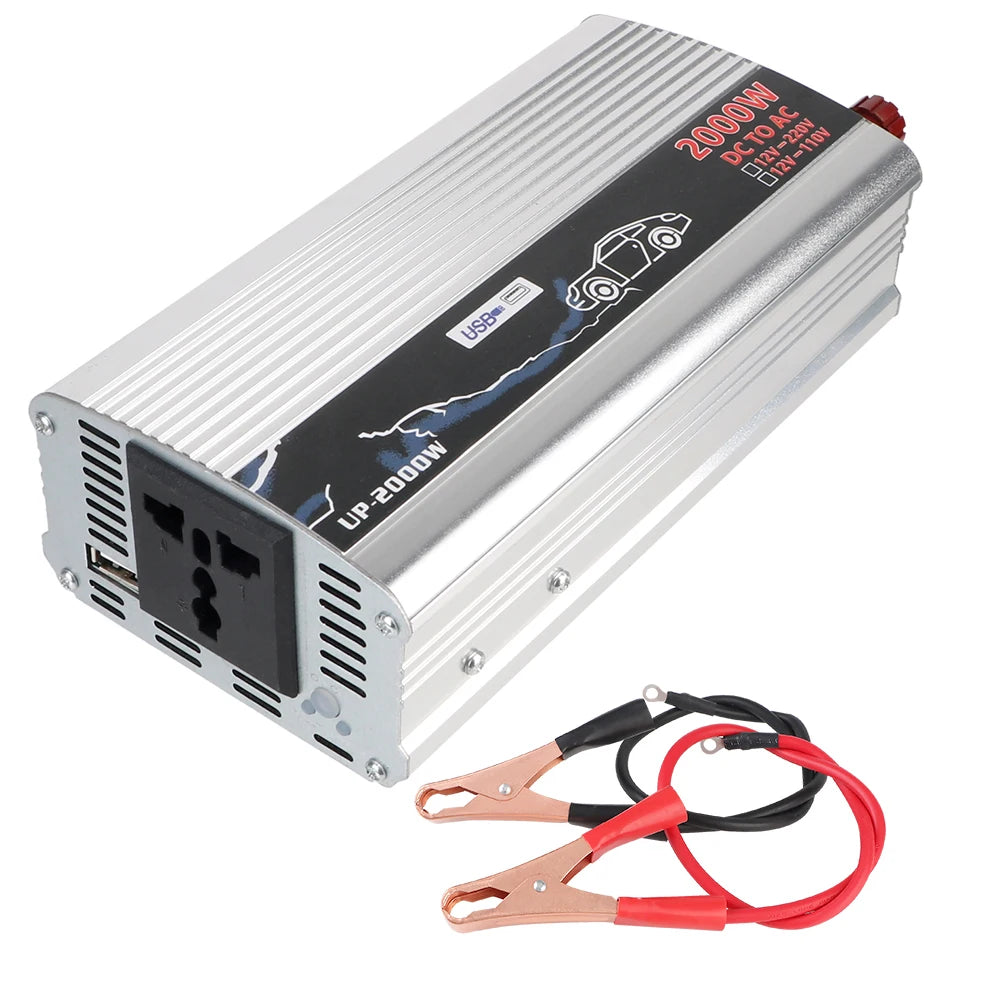 2000W Car Power Inverter 12V to 220V Pure Sine Wave + USB Car Power Inverter Axl 110V