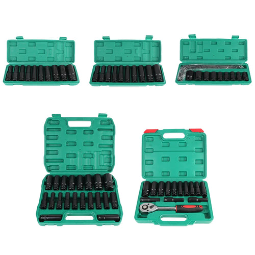 1/2" Drive Hex Socket Set 10–20 Pcs | Cr-V Car Repair Kit Socket Wrench Set Axl
