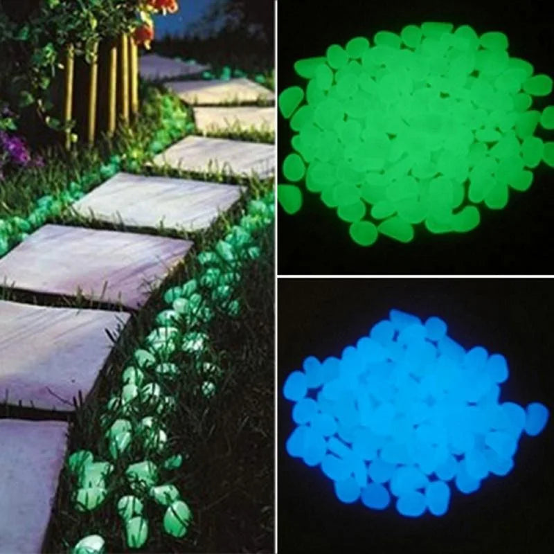 100 Glow in the Dark Pebbles – Luminous Garden & Aquarium Stones Decorative Garden Pebbles Axl