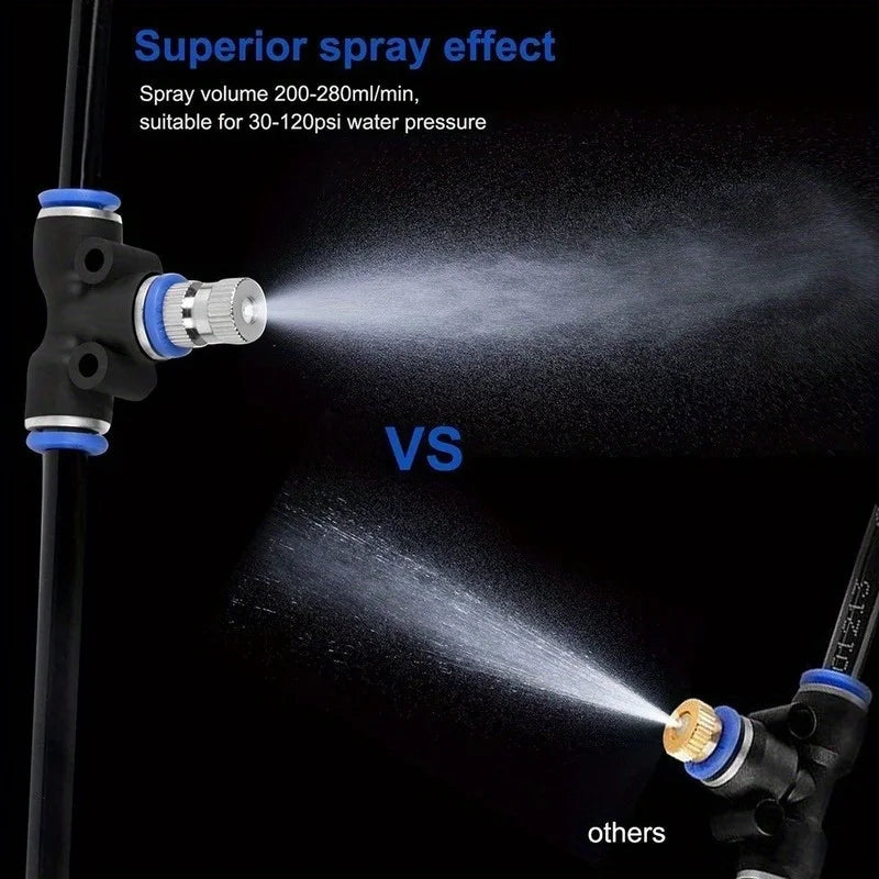 Outdoor Misting Cooling System Kit 10/15/20M – Garden Sprayer Garden Misting Kit Axl