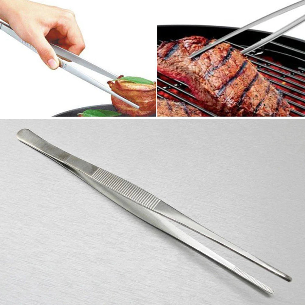 Stainless Steel Long Food Tongs & Straight Tweezers | Kitchen Kitchen Tongs Axl