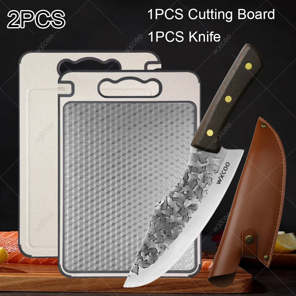 WXCOO Stainless Steel Boning Knife & Cutting Board Set 2PCS Kitchen Knife Set Axl 2PCS