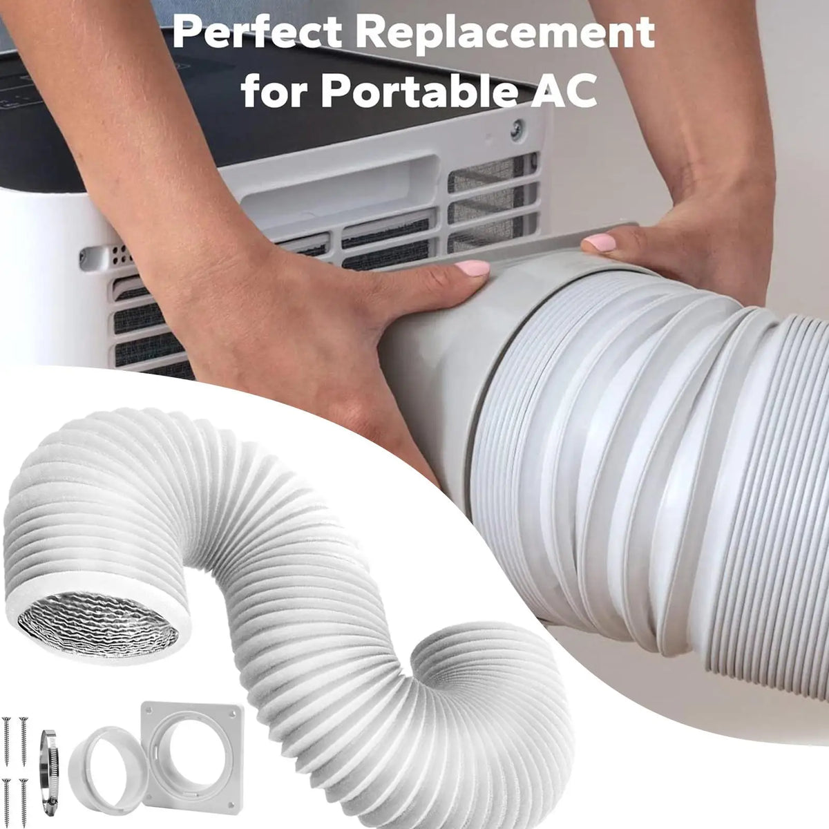 Portable AC Wall Vent Kit – Connector Plate & Hose Included AC Vent Kit Axl