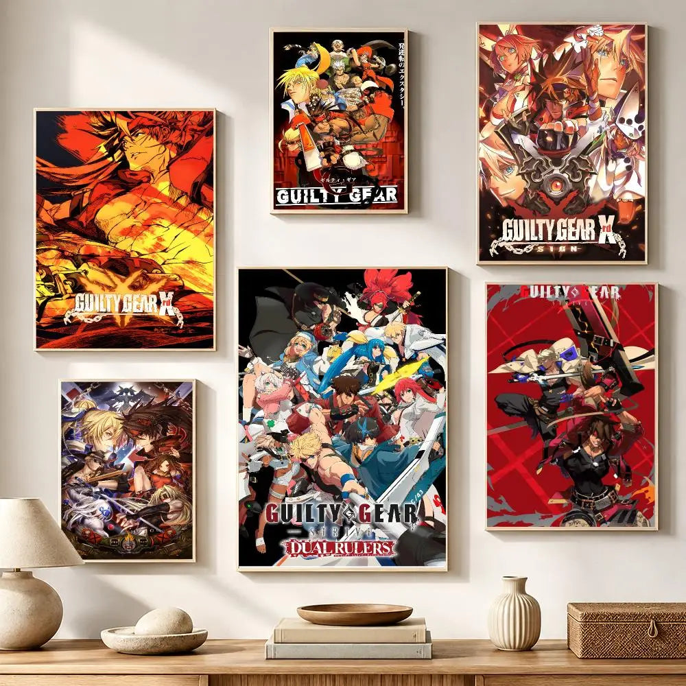 Guilty Gear HD Waterproof PVC Poster Stickers | Wall Décor Wall Poster Stickers Axl