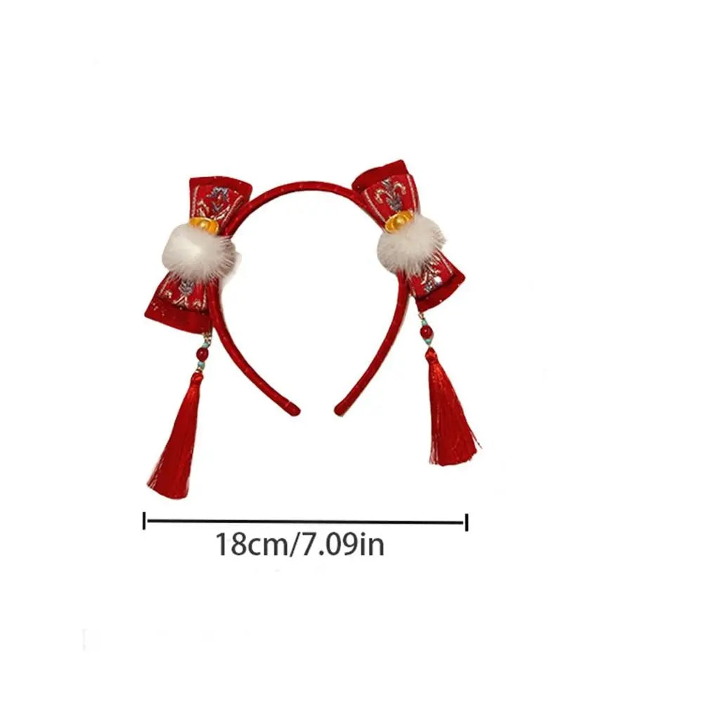 Girls Flower Braid Wig Headband – Chinese Style Hair Accessory Fashion Headband Axl