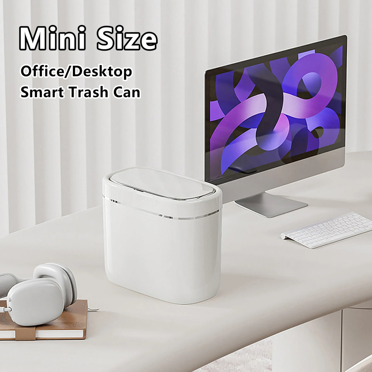 ONEKA Touchless Mini Desk Trash Can – Motion Sensor Lid Motion Sensor Trash Can Axl