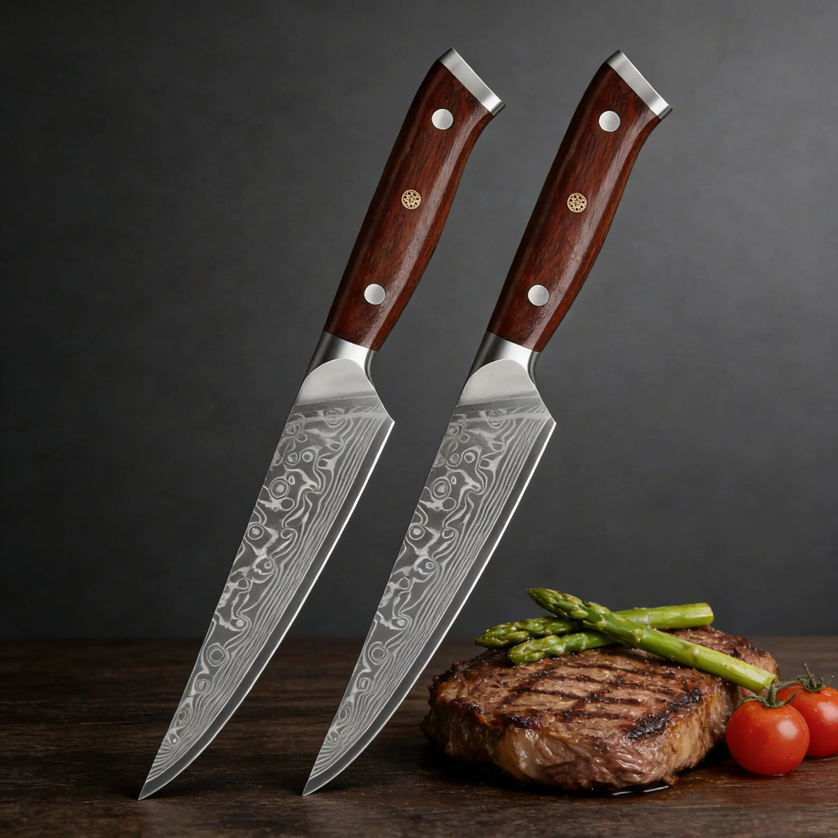 67-Layer Damascus Steel Steak Knife Set – 1 to 4 Pieces Steak Knife Set Axl Steak Knife-2PCS