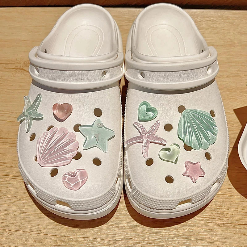 Starfish & Shell Resin Shoe Charms – DIY Clog Sandal Decor Shoe Charms Axl