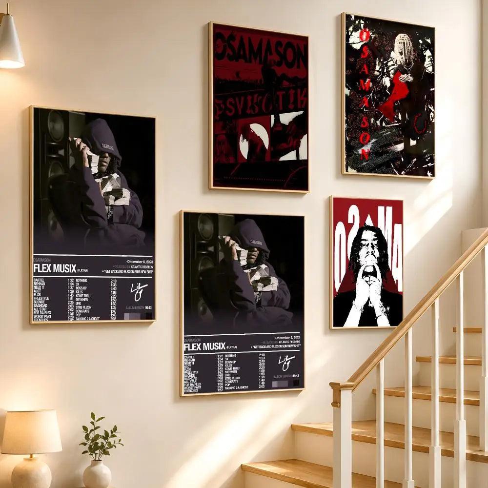 OsamaSon Stil Slime Rapper HD Waterproof Poster Sticker Wall Poster Sticker Axl