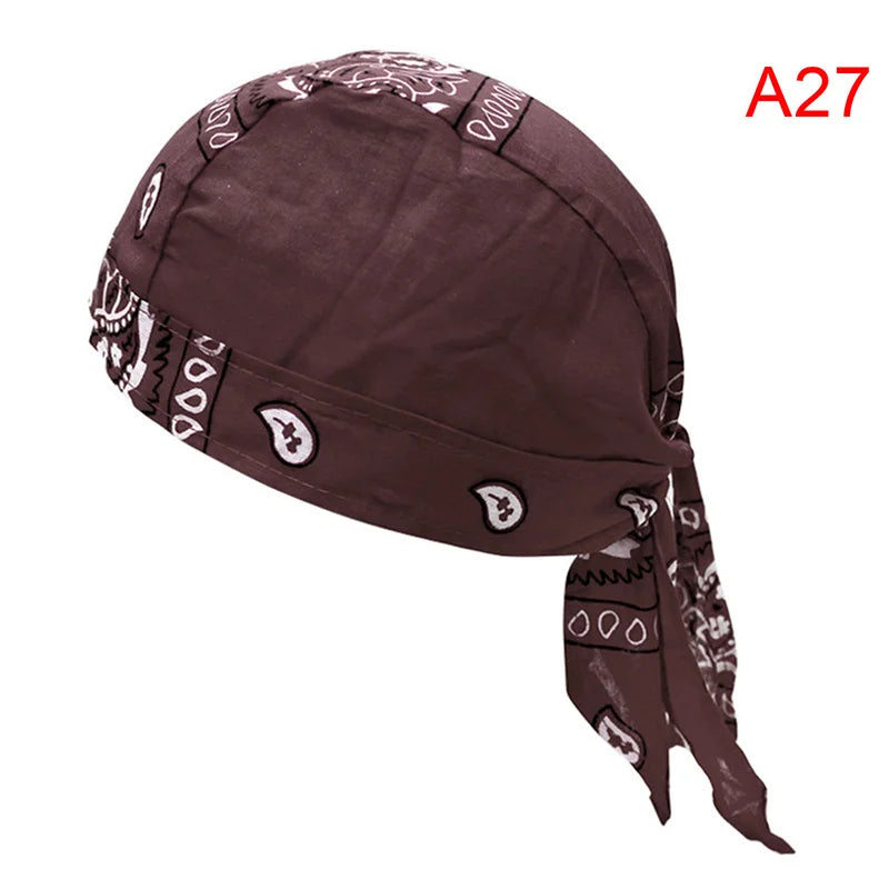 Unisex Cotton Durag Bandana Hat – Printed Head Scarf Cap Bandana Durag Hat Axl A27