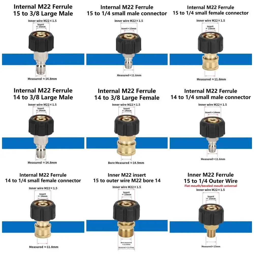 M22 Pressure Washer Adapter – 3/8 & 1/4" Quick Coupler Pressure Washer Adapter Axl