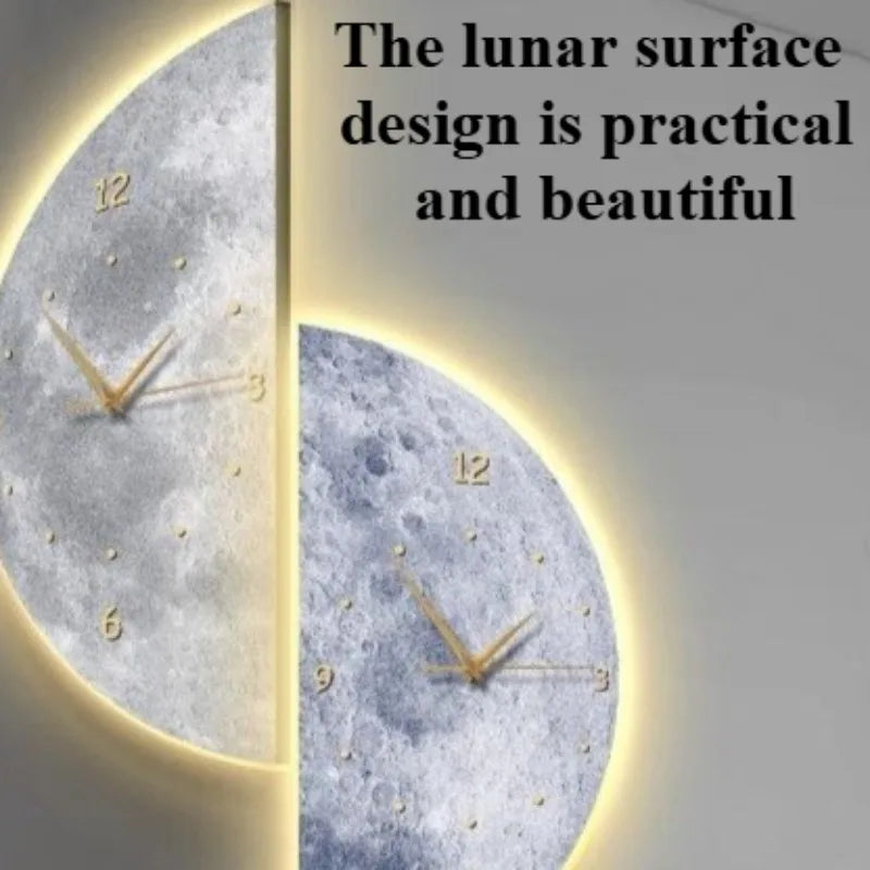 Nordic Minimalist Wall Clock with Voice-Controlled Lamp | 60cm Wall Clock Lamp Axl