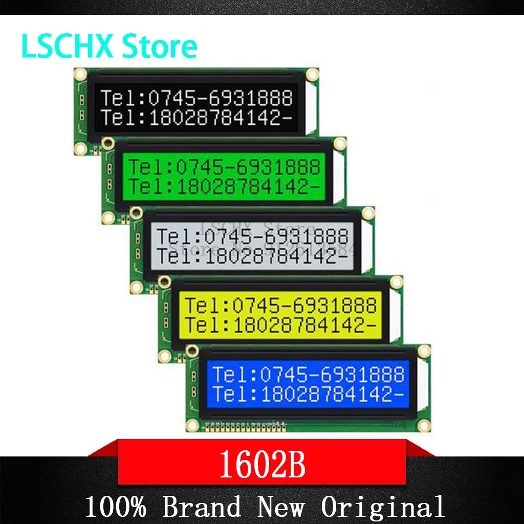 5PCS LCD 1602 16x2 Display Module 5V HD44780 – 122x44mm LCD Display Module Axl Yellow