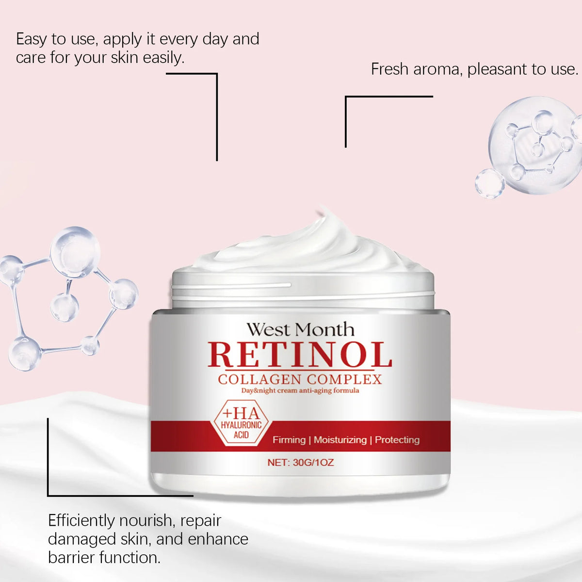 WEST MONTH Retinol Firming Face Cream – Collagen Moisturizer Face Moisturiser Cream Axl