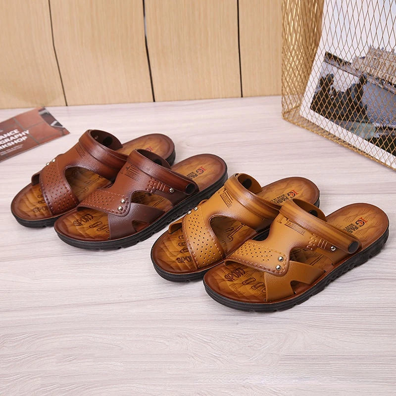 Men's Open Toe Beach Sandals – Non-Slip Buckle Strap Men's Beach Sandals Axl