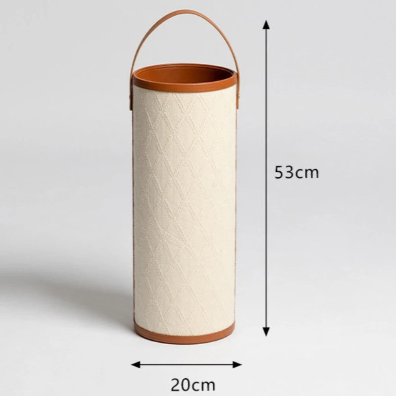 Luxury Leather Umbrella Stand – Modern Decorative Entrance Bucket Umbrella Stand Axl White
