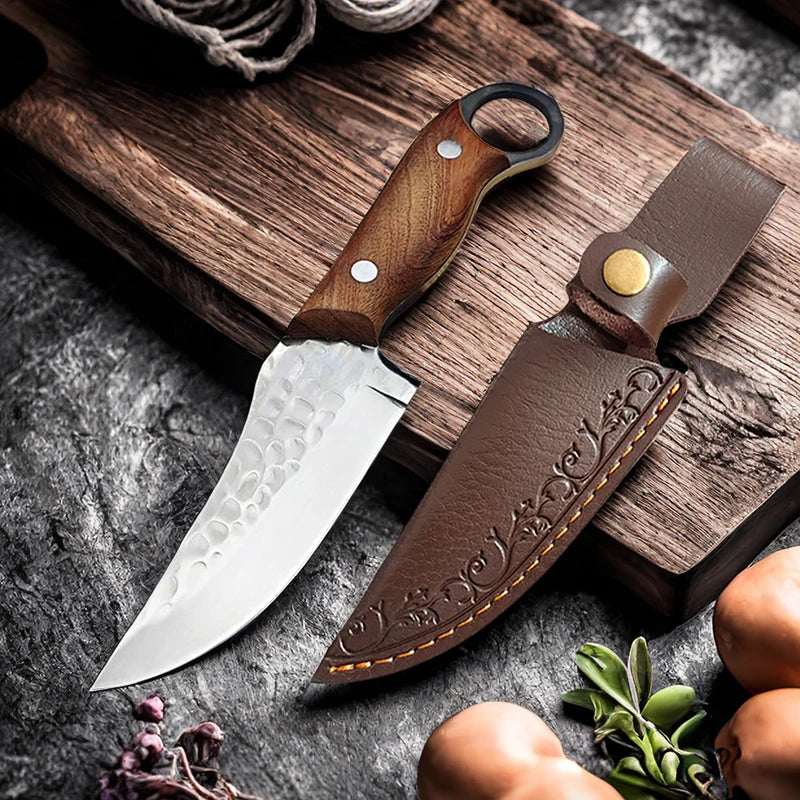 Handmade Forged Boning Knife – Full Tang Wood Handle | Kitchen Boning Knife Axl