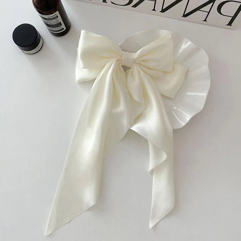 Satin Bow Hair Clip – Elegant Ribbon Barrette for Women Bow Hair Barrette Axl