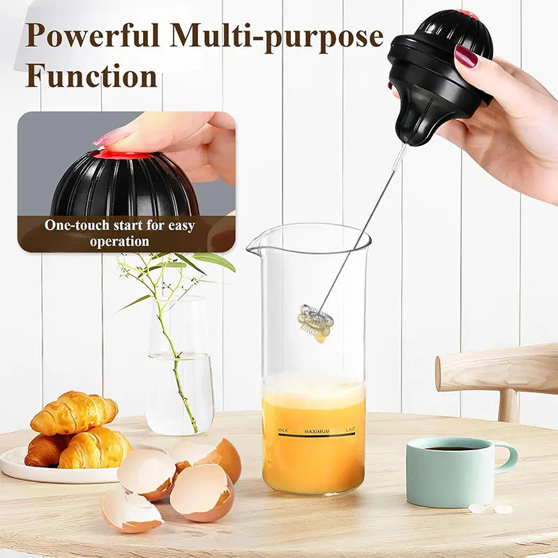 Handheld Electric Milk Frother & 500ml Glass Pitcher Set Milk Frother Set Axl
