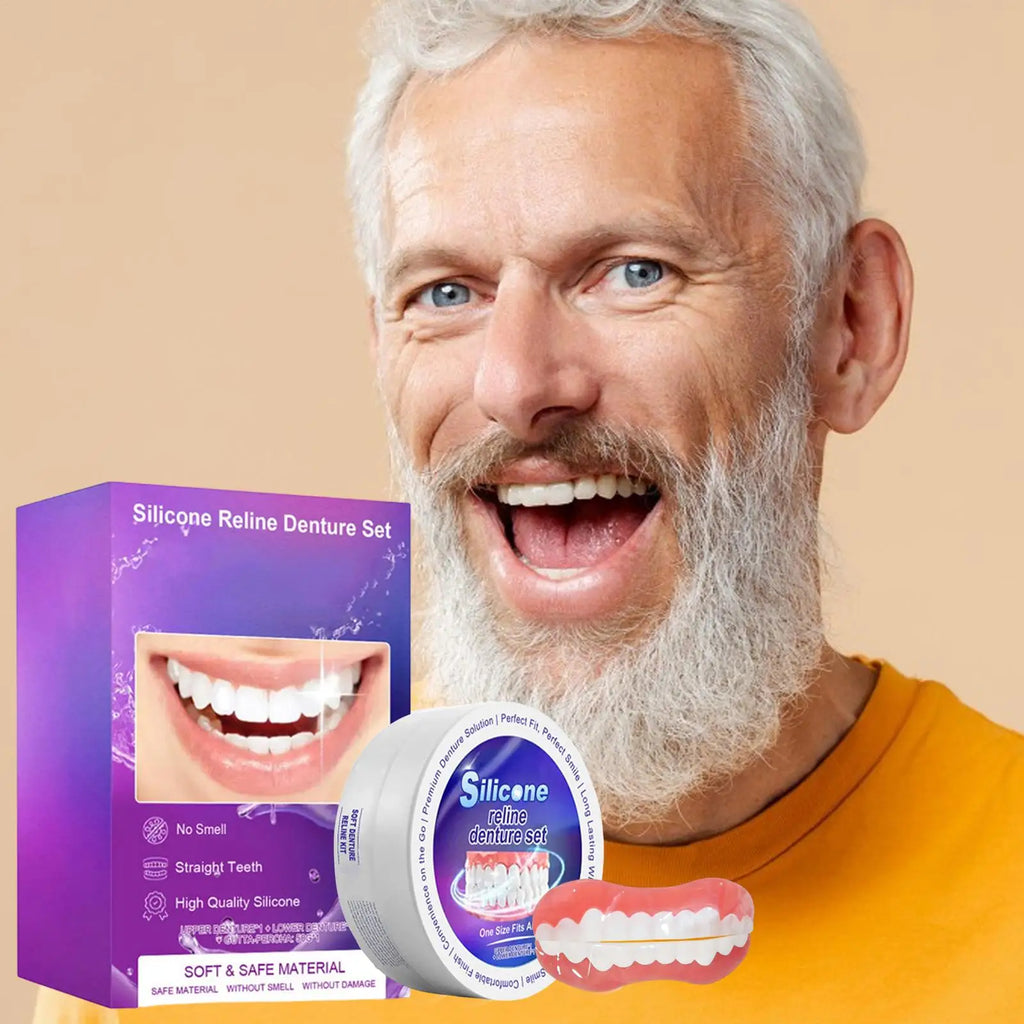Silicone Denture Reliner Kit – Custom Fit Upper & Lower Braces Denture Reliner Kit Axl