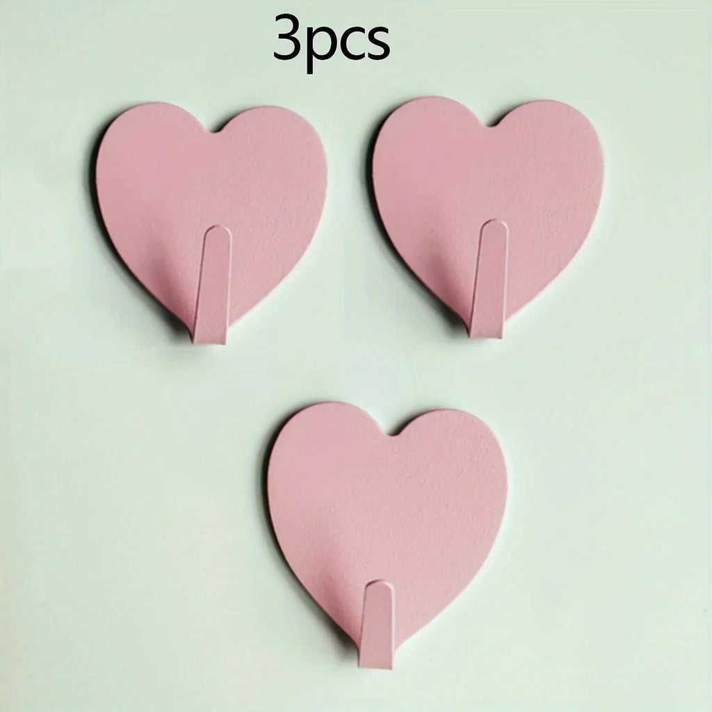 Heart-Shaped Adhesive Wall Hooks – Heavy-Duty Home Organizer Adhesive Wall Hooks Axl