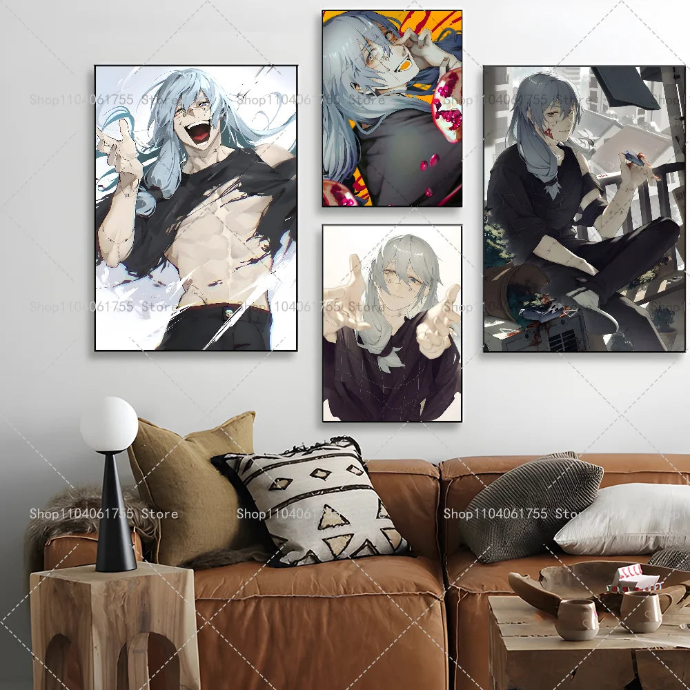 Jujutsu Kaisen Mahito Anime Poster – Self-Adhesive Wall Sticker Anime Wall Poster Axl