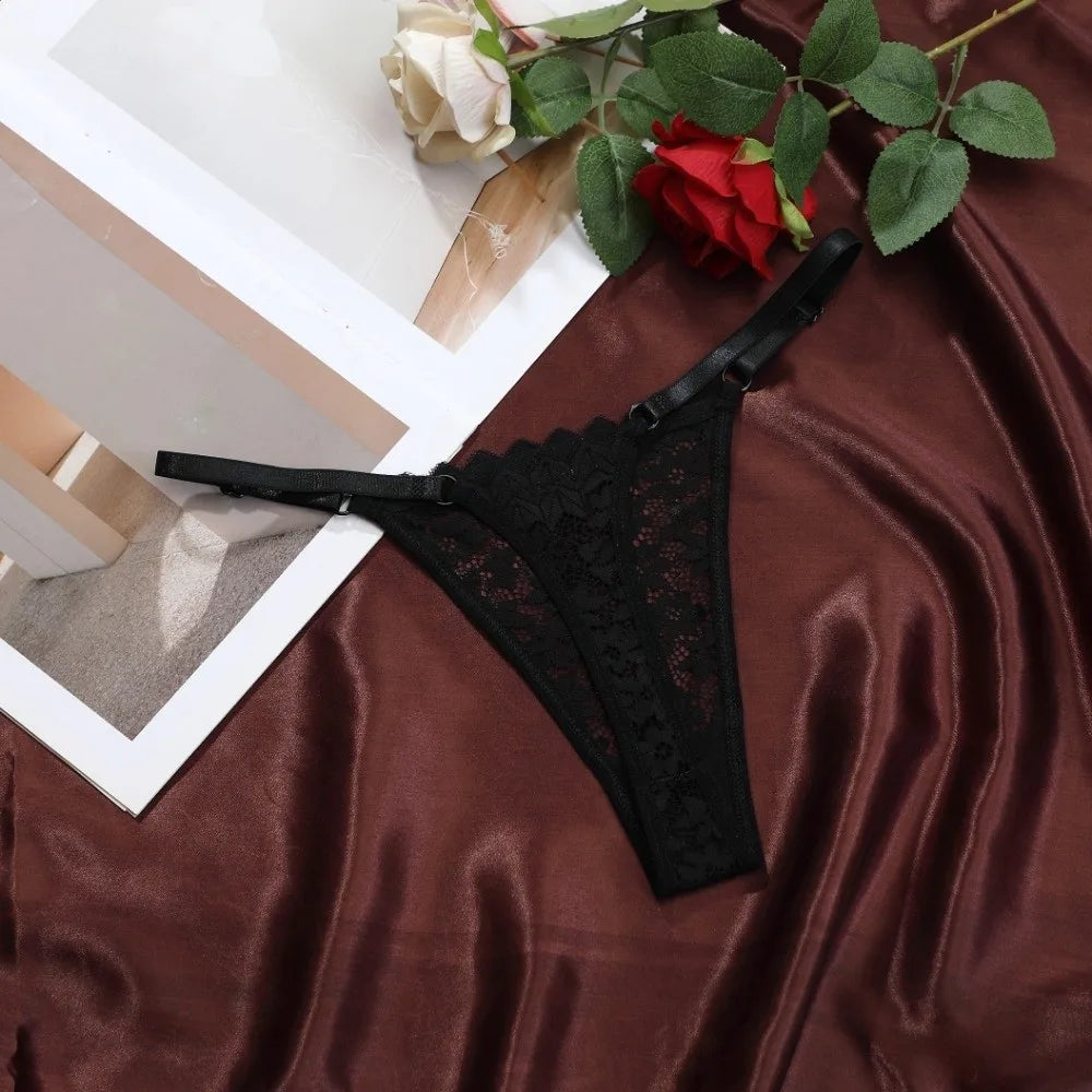 Women's Low-Rise Lace Thong Panties – Soft Traceless Briefs Lace Thong Panties Axl