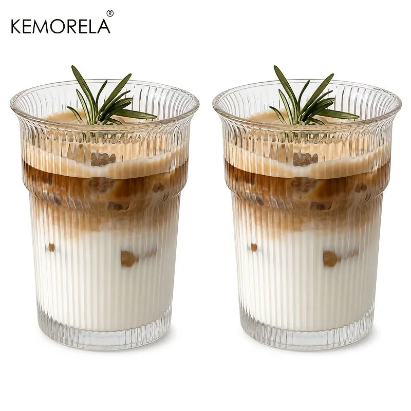 KEMORELA Borosilicate Glass Tumblers – Coffee, Whiskey & More Glass Tumbler Set Axl 2PCS 350ML