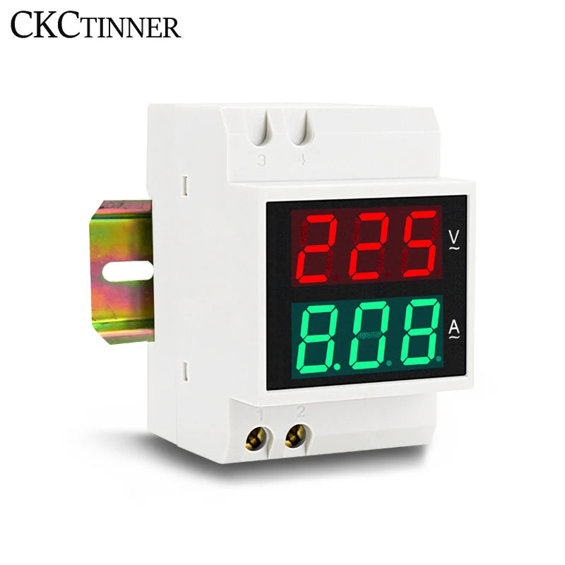 DIN Rail Digital Voltmeter Ammeter AC LED Meter D52-2042 Digital Panel Meter Axl Default Title