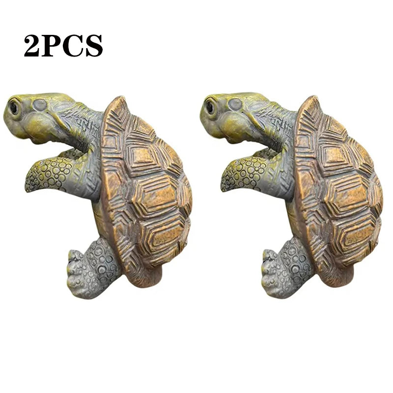 Resin Turtle Plant Pot Hanger – Cute Tortoise Figurine Decor Garden Pot Hanger Axl 2PCS