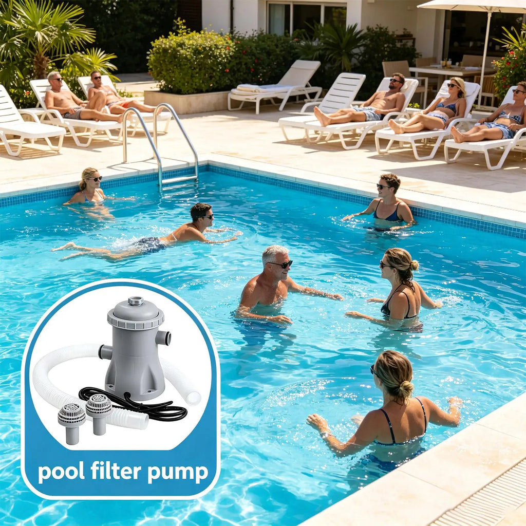 Pool Sand Filter Pump Set – Backyard, Pond & Garden Use Pool Filter Pump Axl