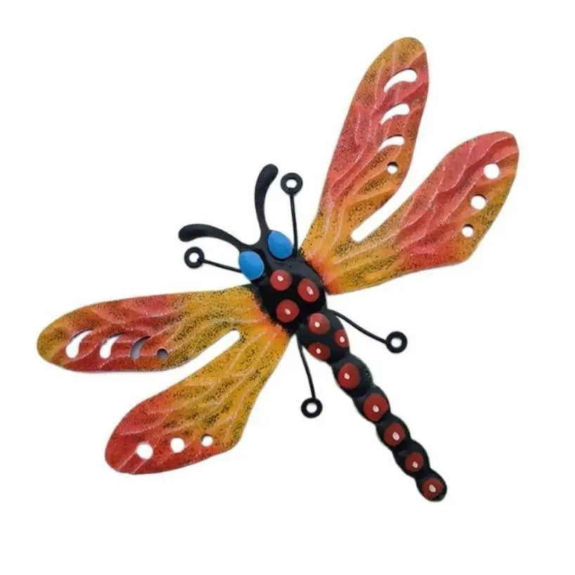 3D Metal Dragonfly & Bee Wall Art – Colorful Garden Sculpture Garden Wall Sculpture Axl
