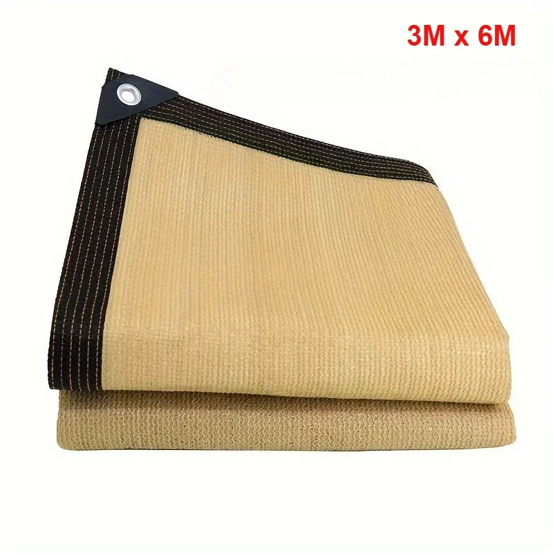 Heavy-Duty PE Sun Shade Sail – Large Square UV Block Beige Sun Shade Sail Axl 3x6m