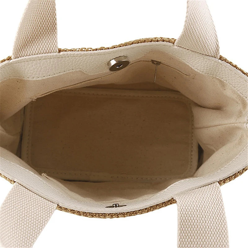 Women's Straw Woven Beach Tote Bag – Casual Shoulder Handbag Woven Tote Bag Axl