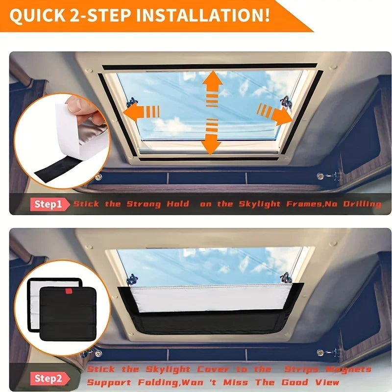 Foldable RV Sunroof Shade Curtain – Reflective Heat Block RV Sunroof Shade Axl