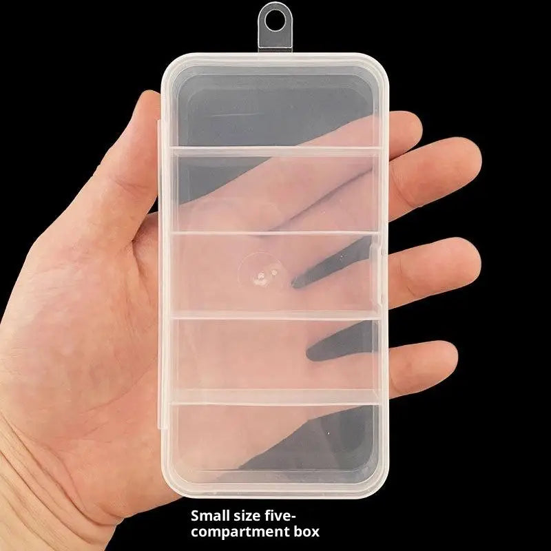 2-Pack 5-Grid Fishing Tackle Box – Portable Bait Storage Case Fishing Tackle Box Axl