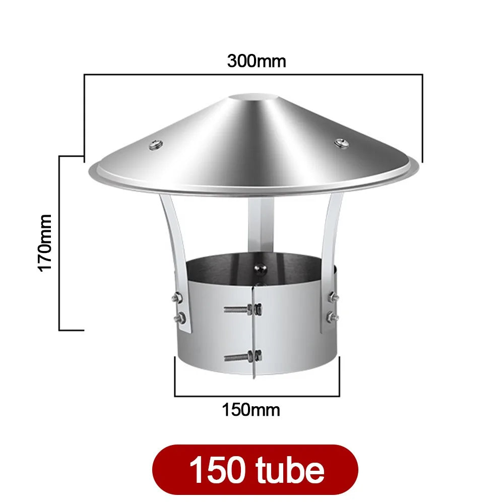 Stainless Steel Chimney Rain Cap 75–160mm | Drain Pipe Cover Chimney Rain Cap Axl 150 tube