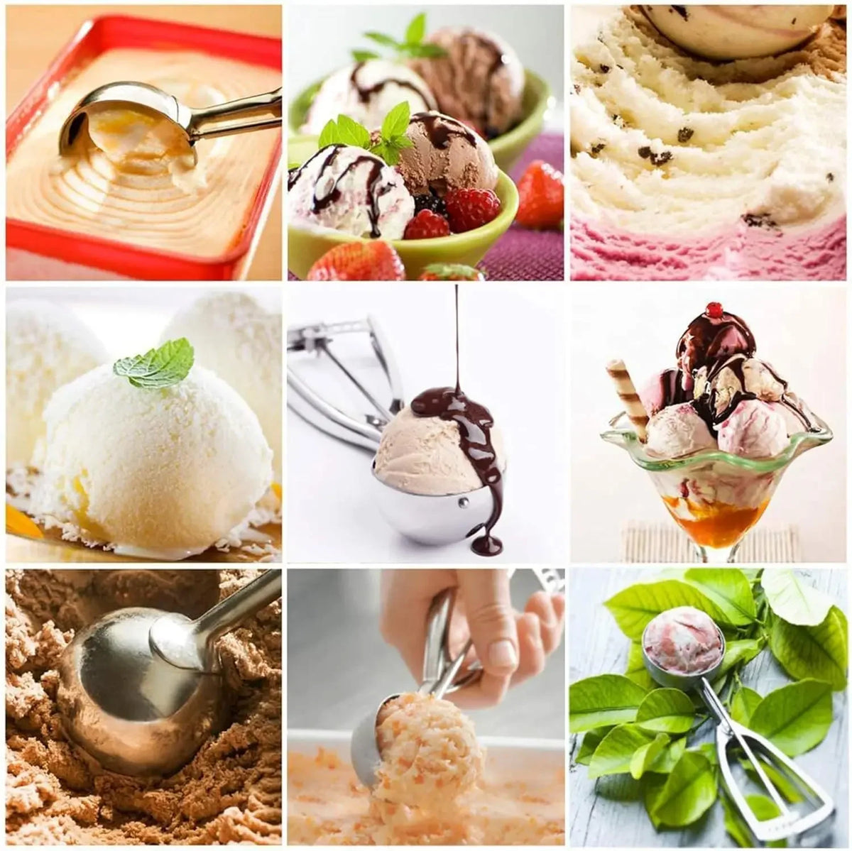 3-Piece Ice Cream Scoop Set – Sharp Blade & Gear Design Ice Cream Scoop Set Axl