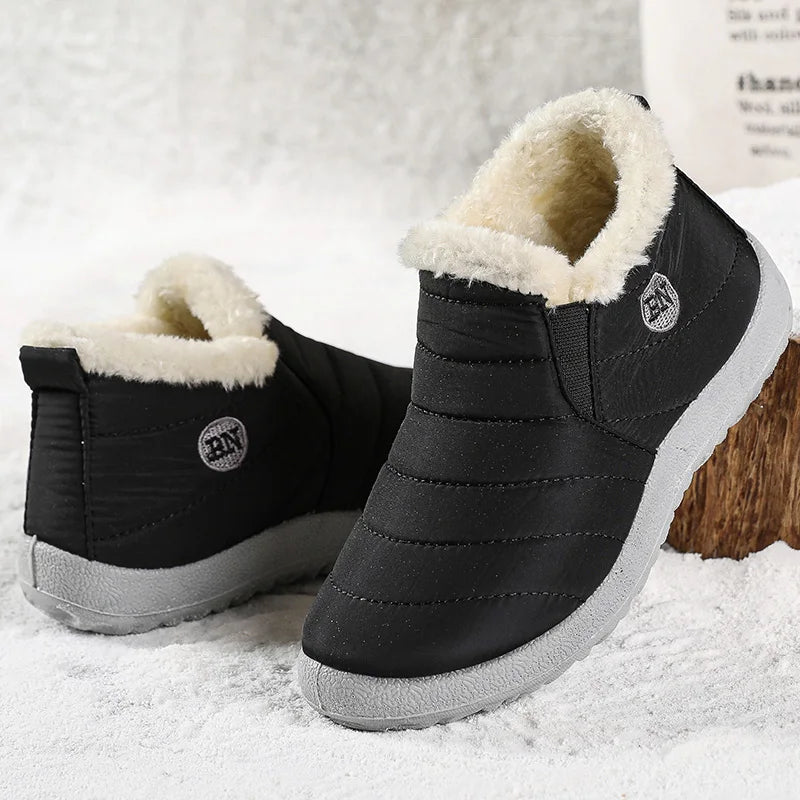 HAJINK Men's Fur-Lined Winter Ankle Boots – Slip-On Snow Boots Men's Winter Boots Axl