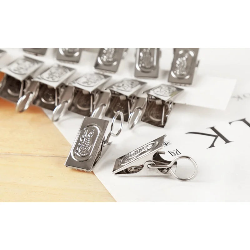20-Piece Stainless Steel Curtain Rod Clip Rings | Drapery Hooks Curtain Ring Clips Axl