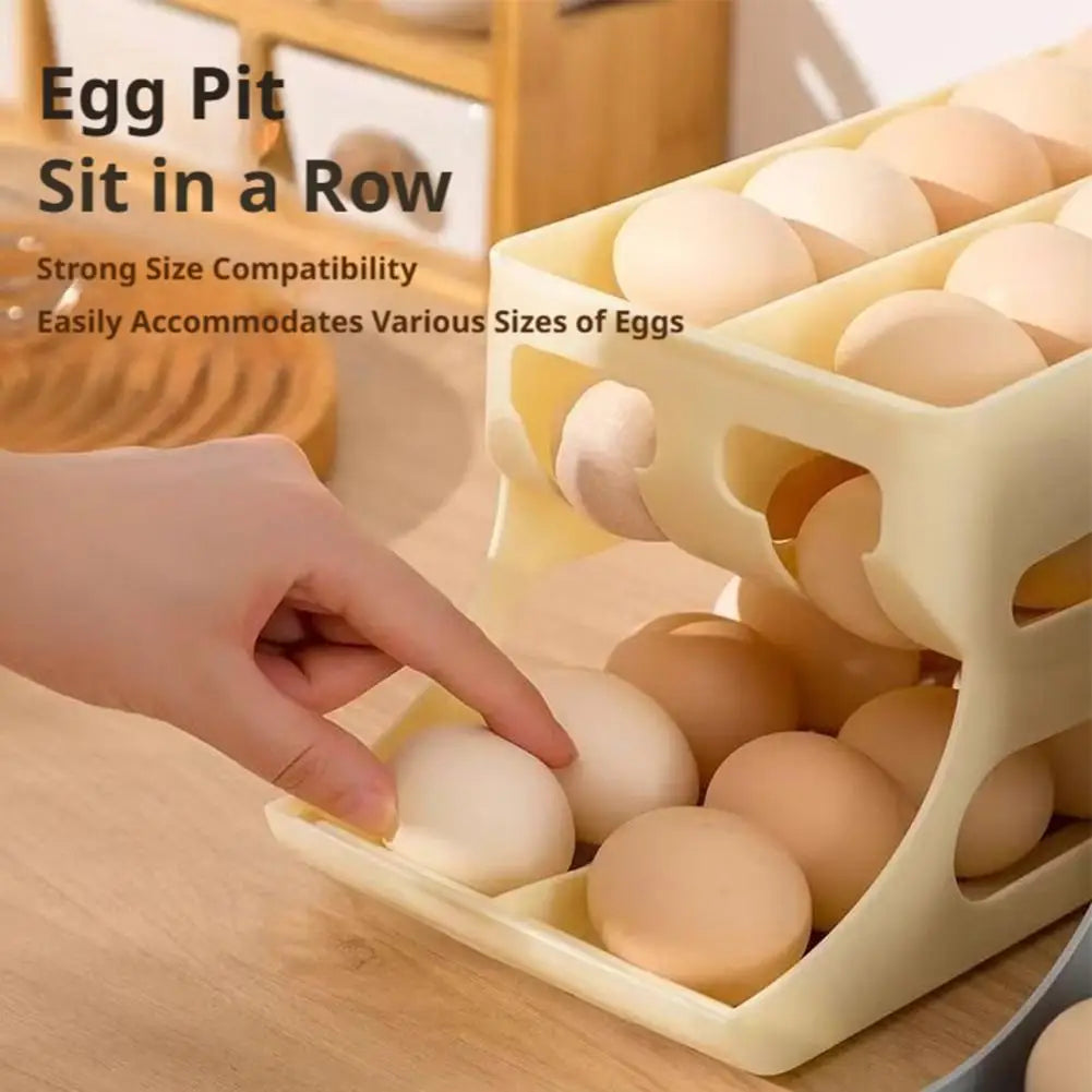 3-Tier Automatic Egg Roller Organizer – Holds 60 Eggs Egg Storage Organizer Axl