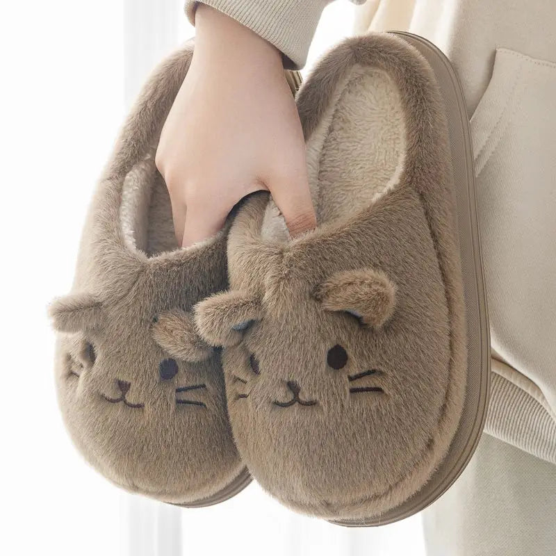 Women's Faux Fur Cat Slippers – Cozy Indoor Slides Size 36–45 Faux Fur Slippers Axl Brown A-Slides 44-45 China Mainland