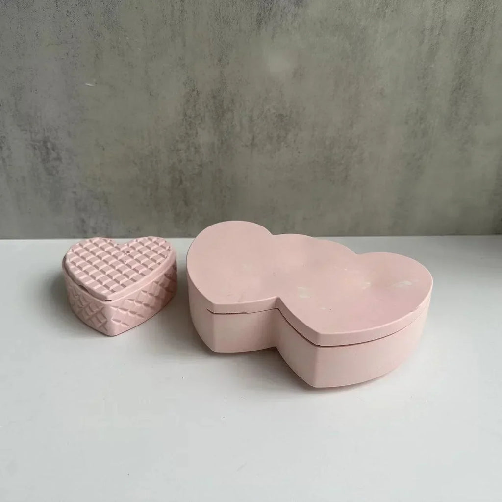 Heart-Shaped Silicone Mold for Epoxy Resin & Plaster Boxes Resin Craft Mold Axl