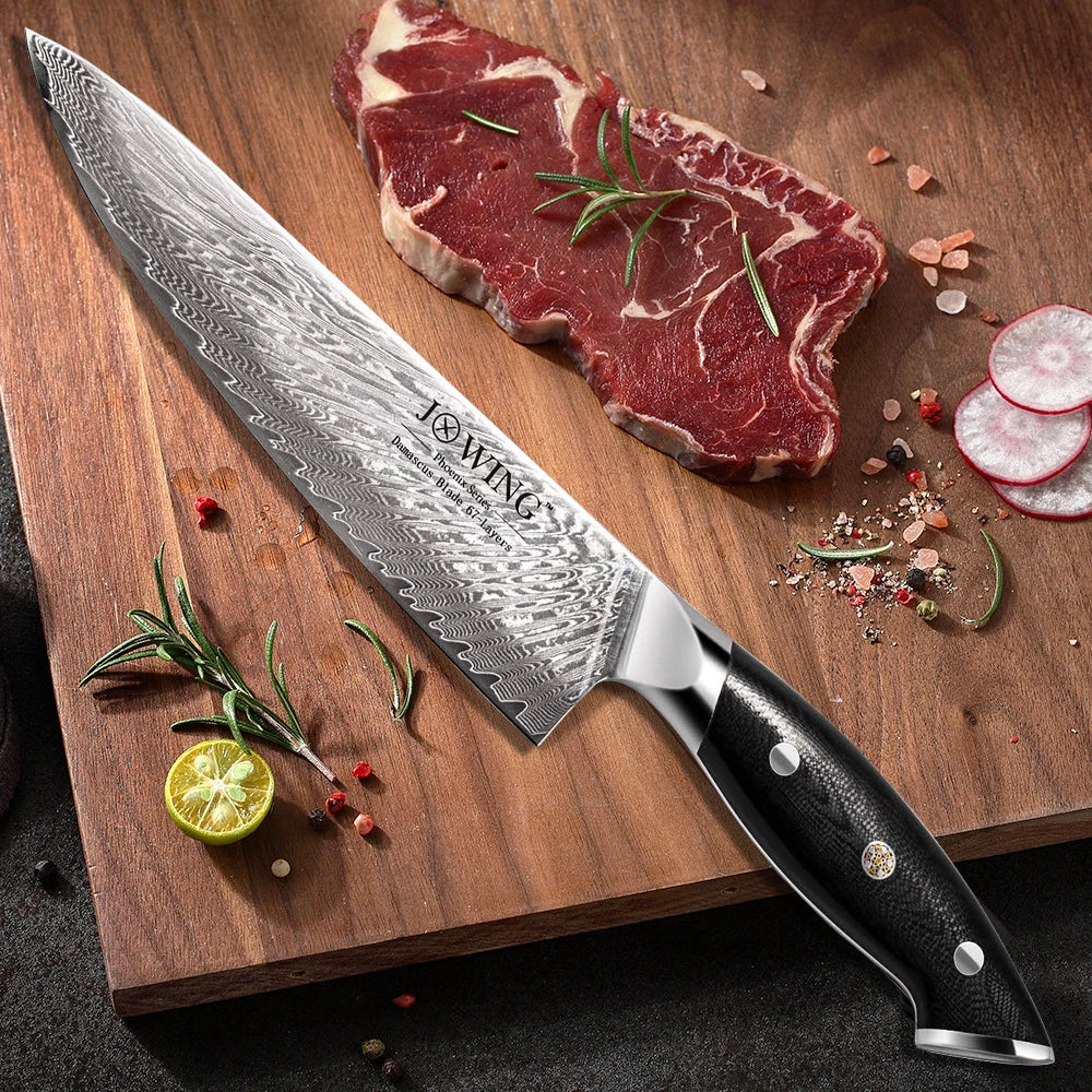 Damascus Chef's Knife – Sharp 21cm Stainless Steel Kitchen Knife Damascus Chef's Knife Axl
